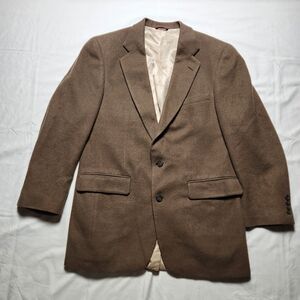 Jos A Bank Mens 44R Camel Hair Sport Coat Brown Blazer Two Button Classic